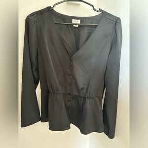 Satin Peplum Blouse- J. Crew
